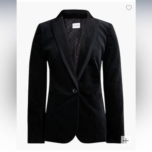 Velvet one-button blazer
